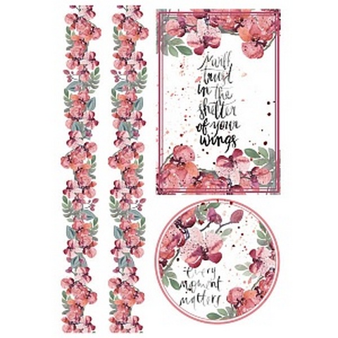 Бумага рисовая мини-формат Stamperia DFSA4213 "Акварельные фиалки", 21 х 29,7 см (А4), 28 г/м2