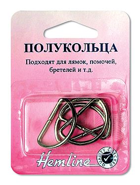 Полукольца разъемные, 12мм, 2,5см, 4шт. цвет никель