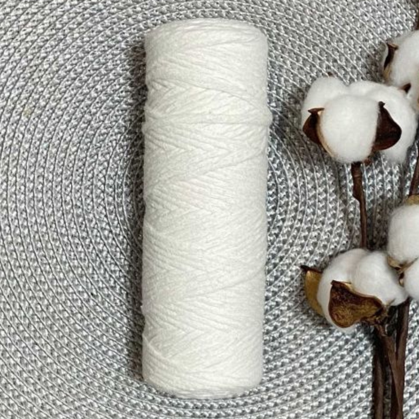 Шпагат хлопковый крученый 3 мм (Ванильный)  100м