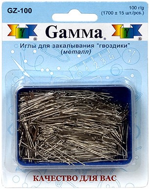 Иглы для закалывания «Gamma» гвоздики 100 г в пластиковой коробке(1700 шт)