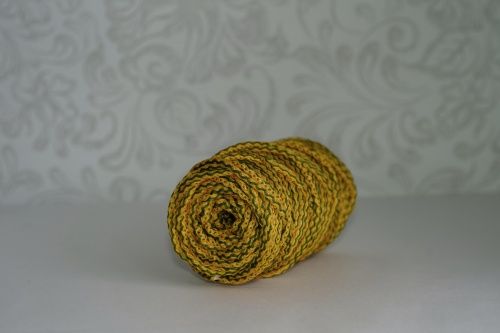 Шнур полиэфирный 5 мм с сердечником меланжевый (желтый оливковый) 50м 