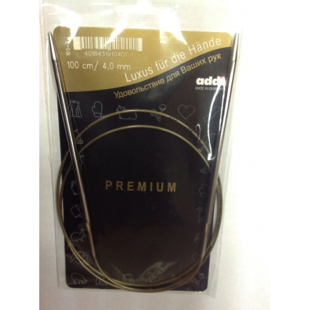 Спицы круговые супергладкие, никель, ADDI 105-7, 100 см, №4.0