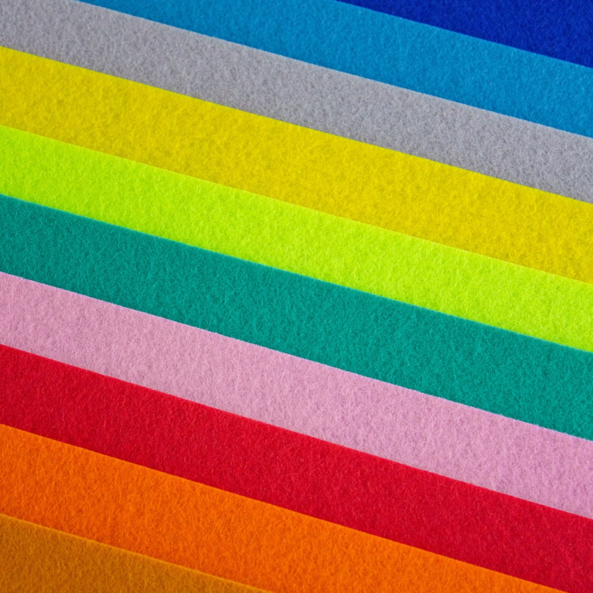 Набор декоративного  фетра FSR1.2 (N10)-16 1,2мм; 22см х 30см (10 листов, 10 цветов)