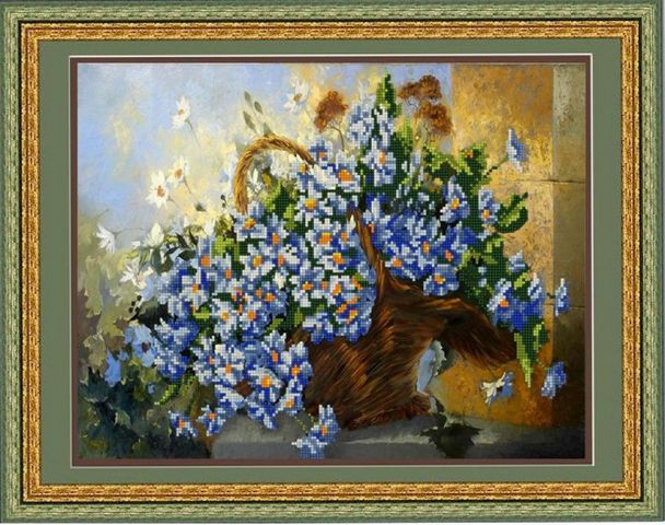 Рисунок на ткани «Конёк» 9783 Корзина ромашек, 29х39 см