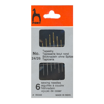 Иглы для гобеленовой и трикотажной ткани Tapestry пакет "Золотое ушко" 6 шт, №24/26 PONY 05360