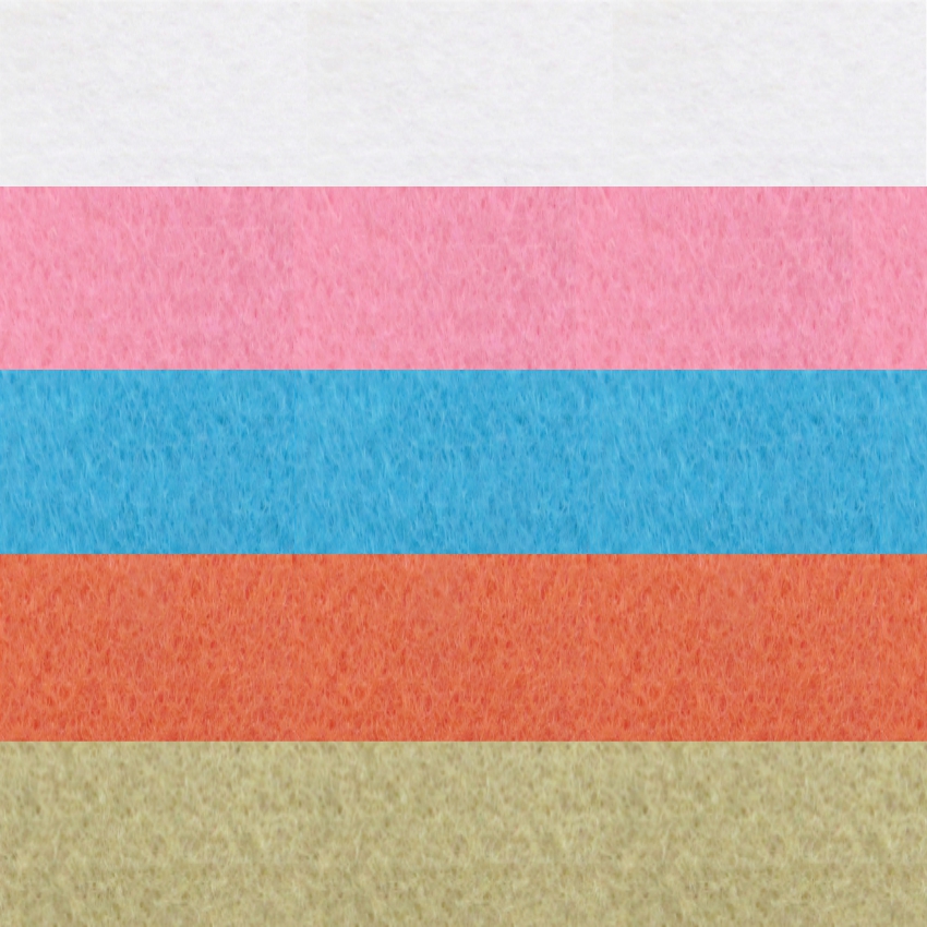 Набор декоративного фетра FSR2.0-RON5-06 2 мм; 22 см х 30 см (5 листов, 5 цветов)