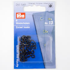 Крючки и петли для корсета (латунь) 13 черный цв.