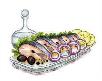 Набор для вышивания «Сделано с любовью» ВИ-001 Водочка. Селёдочка