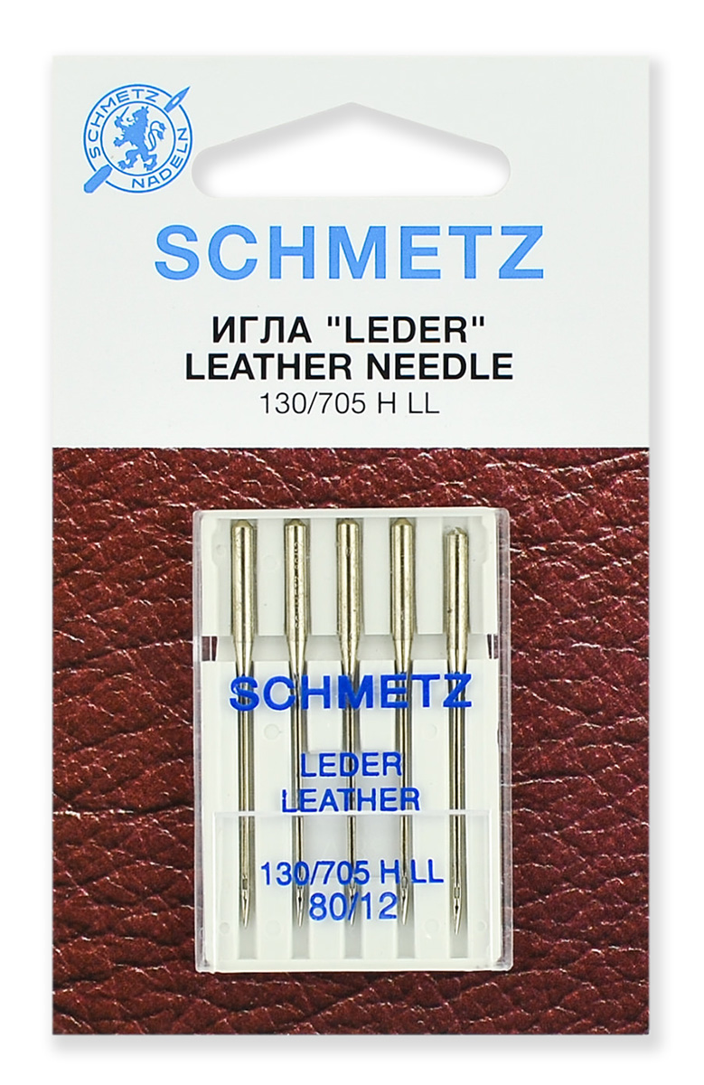 Иглы для кожи 130/705H LL № 80/12, 5 шт. Schmetz 0701188 Иглы для кожи 130/705H LL № 80/12, 5 шт. Schmetz 0701188