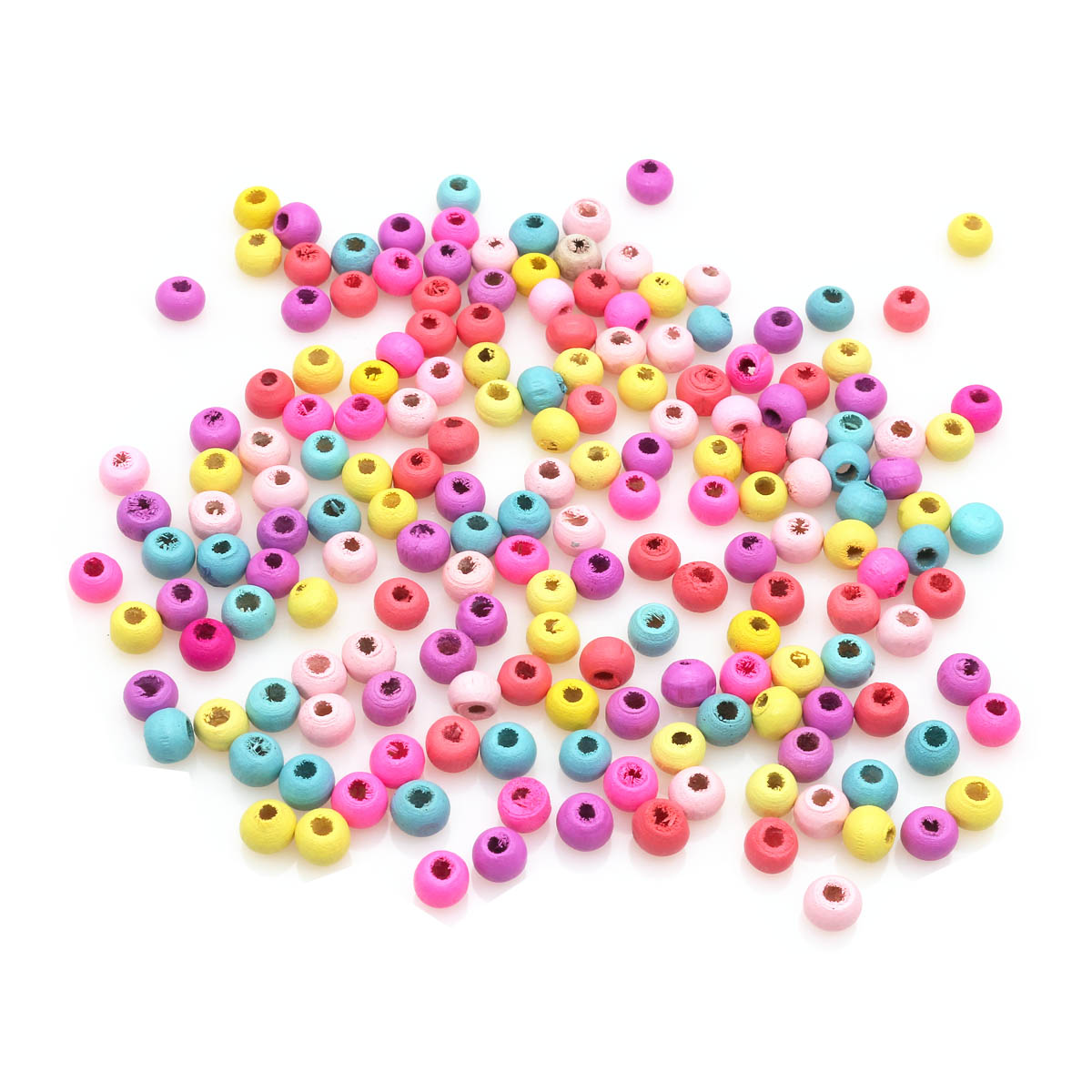 Бусины деревянные Astra&Craft 4AR398 , цветной микс, 6мм, 18гр/упак, Светлый микс