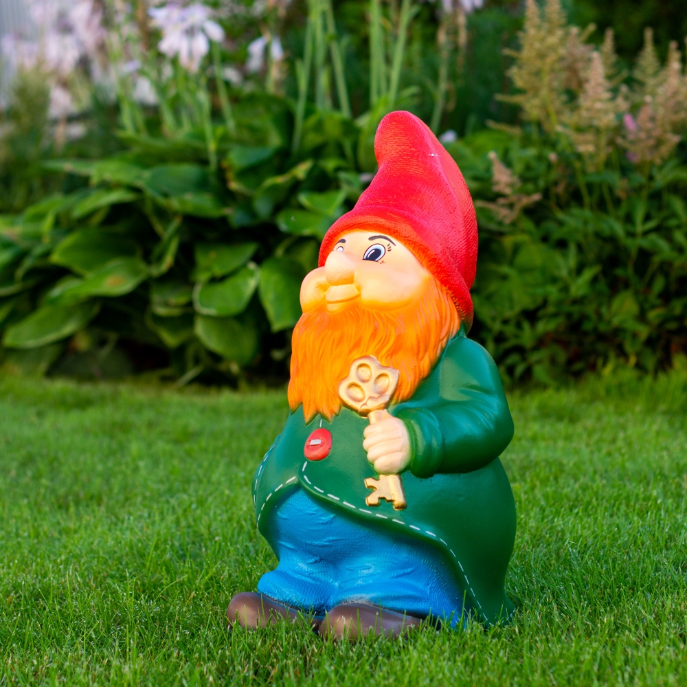 Декоративное изделие из пенопласта ГНОМ «Тихон» в зеленой куртке, 40 см