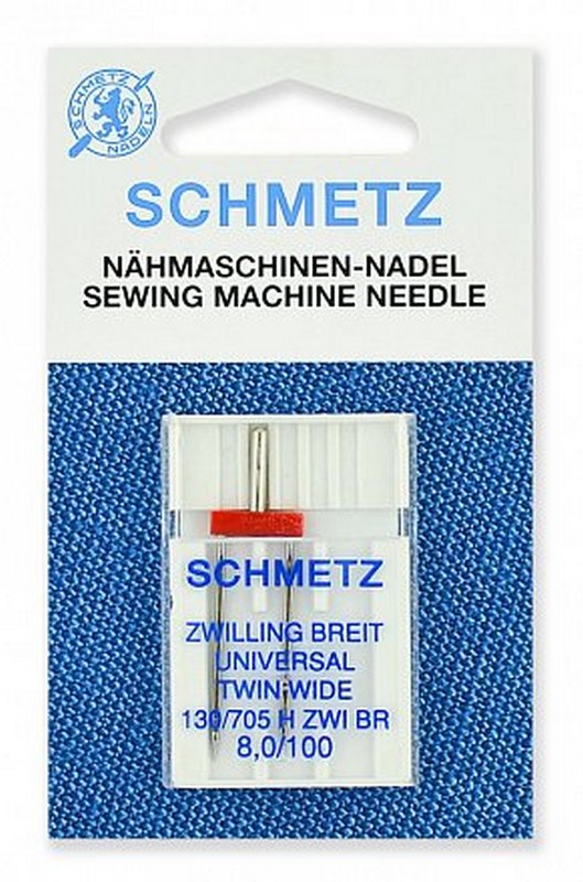 Иглы стандартные двойные Schmetz 130/705H ZWI BR № 100/8.0, 1 шт. Иглы стандартные двойные Schmetz 130/705H ZWI BR № 100/8.0, 1 шт.