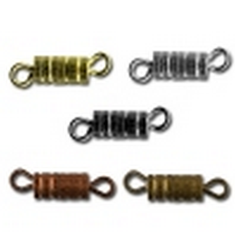 Замок для бус "Zlatka" DV-01/5  №3 "винт"15*3.5 мм., под черн. никель, в уп. 5шт.