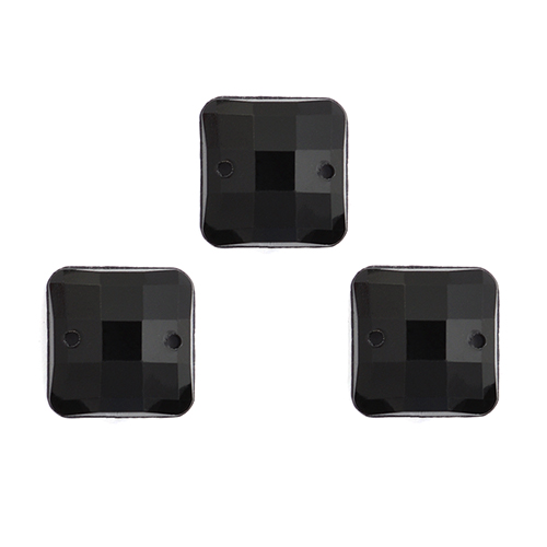 Стразы пришивные акриловые MAGIC 4 HOBBY арт.MG.EF.02 12x12 мм квадрат цв.11 черный уп.5х20 шт