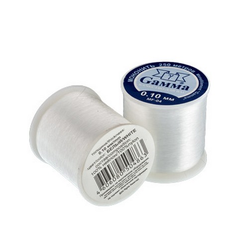 Мононить "Gamma" MF-04 0.10 мм,100% нейлон 12 шт. х 250 м, белый