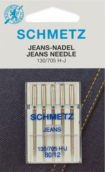 Иглы для джинсы 130/705H-J № 80/12, 5 шт. Schmetz 0708110 Иглы для джинсы 130/705H-J № 80/12, 5 шт. Schmetz 0708110