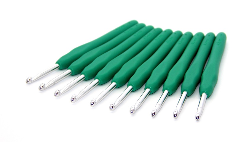 Крючок KAO(S)/4.5 вязальный односторонний алюминиевый с силиконовой ручкой 4,5мм (10шт.)