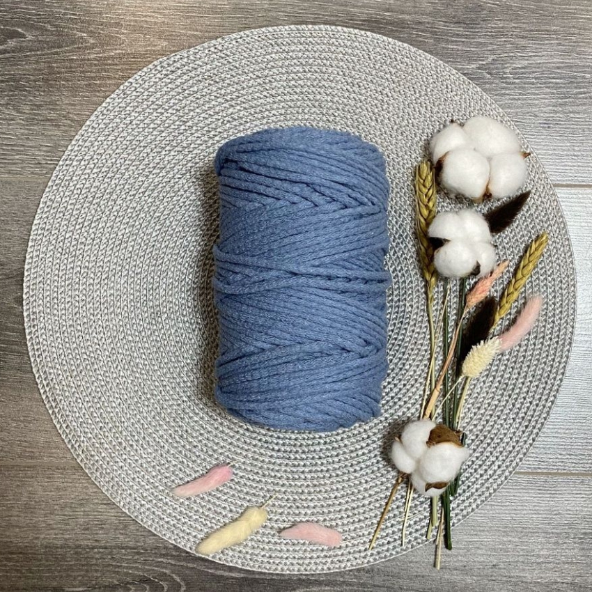 Шнур хлопковый 5 мм (джинс) 50м