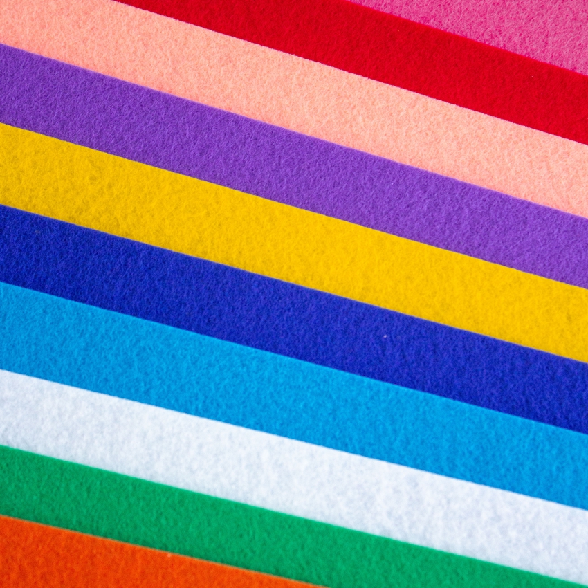 Набор декоративного  фетра FSR1.2 (N10)-28 1,2мм; 22см х 30см (10 листов, 10 цветов)