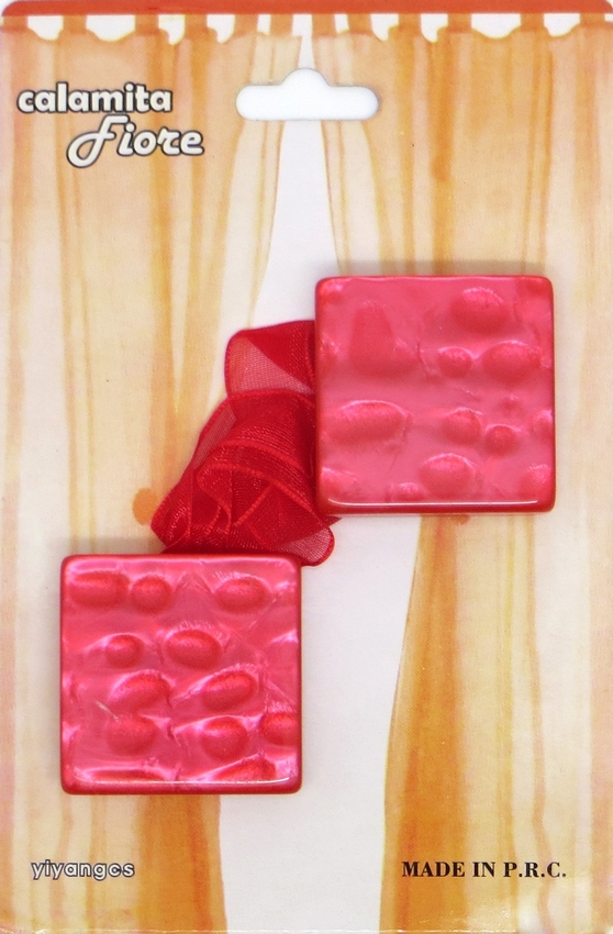 Прихваты для штор MH на магнитах №1-14 квадрат, коралловый , блистер