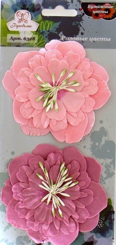 Бумажные цветы "Рукоделие" 6328, Розовые цветы