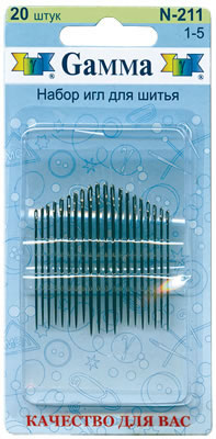 Иглы ручные "Gamma" N-211 для шитья №1-5 