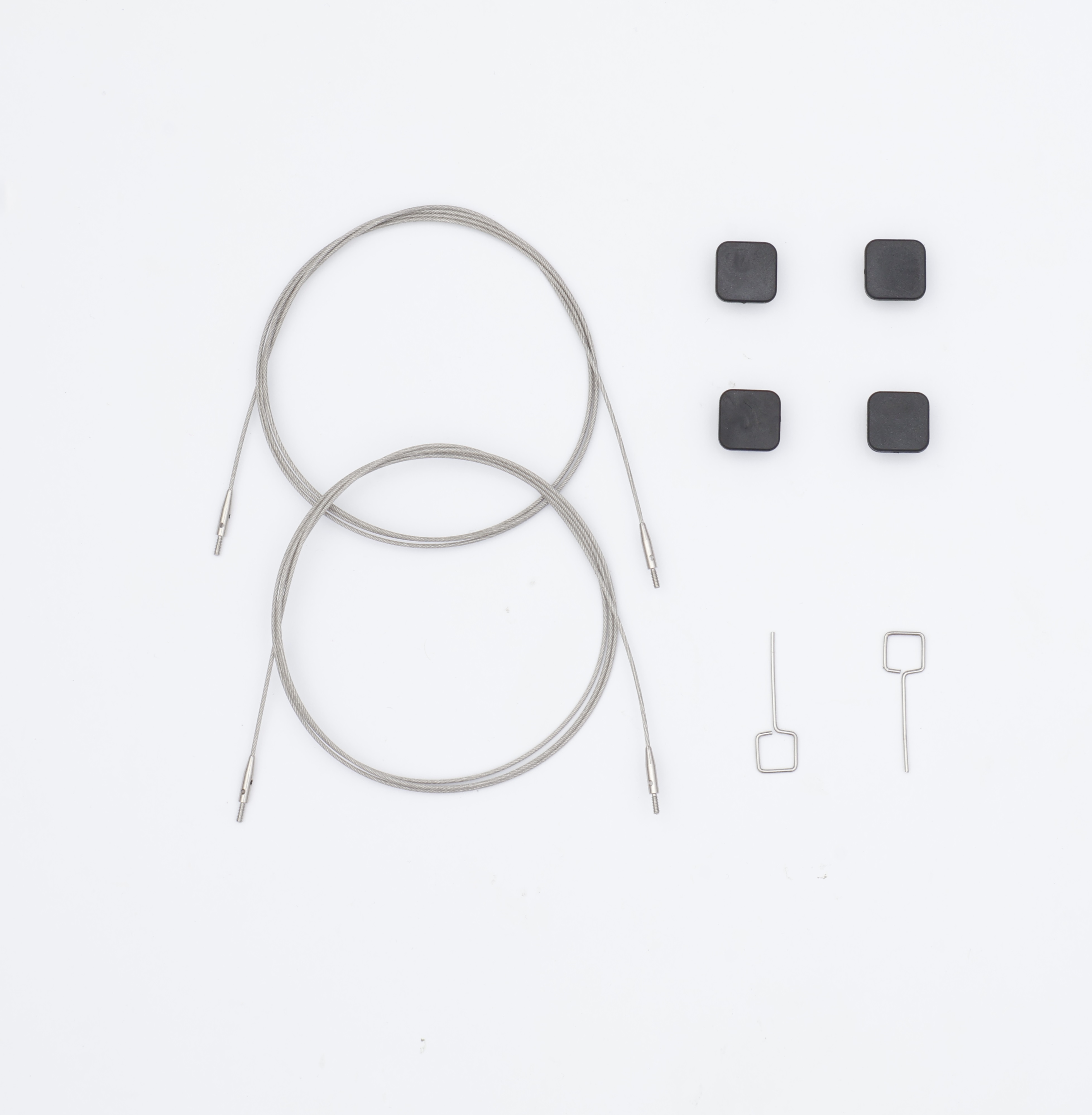 Набор Petite: 2 тросика 35 см, 4 заглушки и 2 кабельных ключика Knitpro, 10546