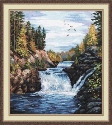 Набор для вышивания «Овен» 560  "Водопад Кивач" 29 х 35 см