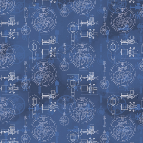 Упаковочная бумага односторонняя WPO-02 «Stilerra» 100 x 70 см, цвет 24 Механизмы