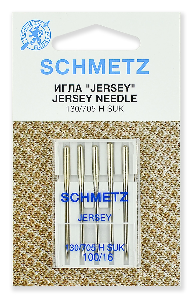 Иглы джерси 130/705H SUK № 100/16, 5 шт. Schmetz 0701204 Иглы джерси 130/705H SUK № 100/16, 5 шт. Schmetz 0701204