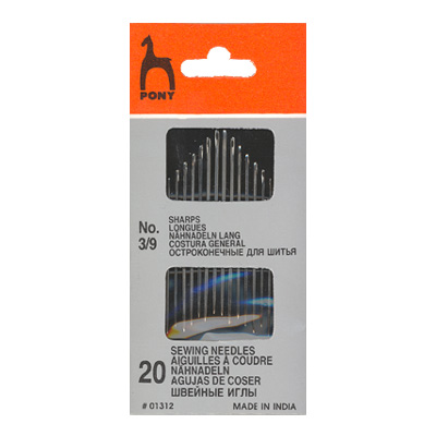 Иглы ручные швейные Sharps конверт "Простое ушко" в конверте 20шт.размер 3-9