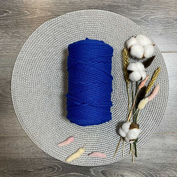 Шнур хлопковый 5 мм (синий) 50м