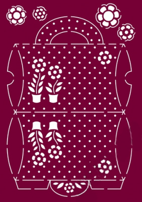 Трафарет для эмбоссинга, сумочка, пластик, А4