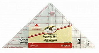 Лекало-треугольник для выкройки блоков "звезда" и "летящие гуси", 12 7/8" X 6 1/2"(Размер: 33 х 16,5