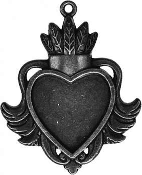Заготовки для украшений «Heart Bezel-Small - Silver» (Серебро)
