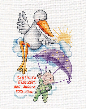 Набор для вышивания «Овен» 1412 Метрика. Сашенька,16*24 см