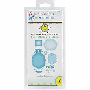 Набор ножей Spellbinders® Shapeabilities® "Изысканные ремесленные теги и узоры"