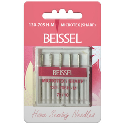 Иглы д/бытовых швейных машин для микроволокна (Microtex),5 шт, № 70, 130-705 H-M/блистер, BEISSEL