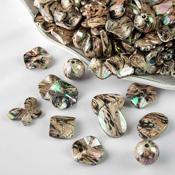 Бусы пластик с голографическим эффектом 250 г/упак ±10%, 30 мм, №017 (мока)