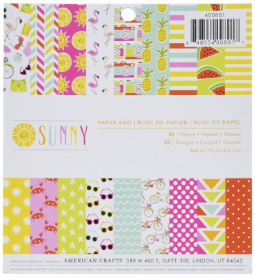 Набор бумаги Imaginisce "Sunny" 15,2х15,2см (36 листов)