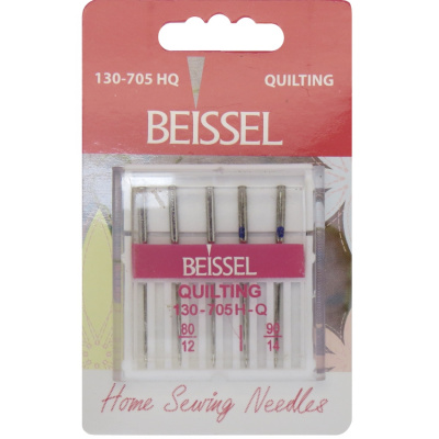 Иглы д/быт. швейных машин для квилтинга,5 шт: № 80 - 3 шт, № 90 - 2 шт.,130-705 H-Q/блистер, BEISSEL