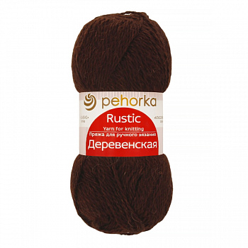 Деревенская, пряжа для ручного вязания (017, шоколад)