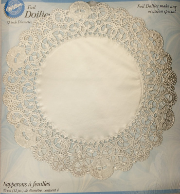 Салфетки под торт серебро 30см (уп.4шт)