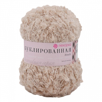 Буклированная, пряжа для ручного вязания  (03, светлобежевый)