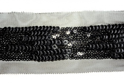 Тесьма декоративная с пайетками "Гамма" Цвет: Черный