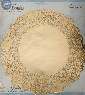 Салфетки под торт золото  30см (уп.4шт)