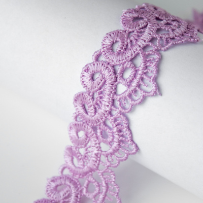 Кружево гипюр арт.TBY-KB-22  шир.30 мм  цв.3112 (сирень) , уп.13.71 м