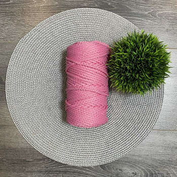 Шнур полиэфирный 5 мм с сердечником (розовый) 50м (90)