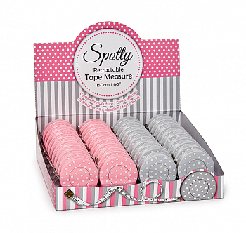 Сантиметр-рулетка, набор 40 шт., розовый и серый горох