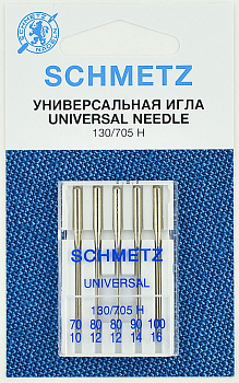 Иглы стандартные 130/705H № 70,80(2),90,100, 5 шт.  Schmetz 0701083
